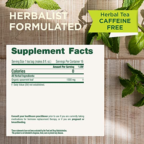 TRADITIONAL MEDICINALS TEA, ORGANIC SPEARMINT, SUPPORTS EVERYDAY WELLNESS, HEALTHY & REFRESHING – 48 TEA BAGS