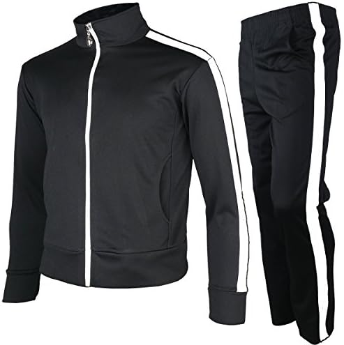 myglory77mall Men's Running Jogging Track Suit Jacket and Pants Warm up Pants Gym Training Wear
