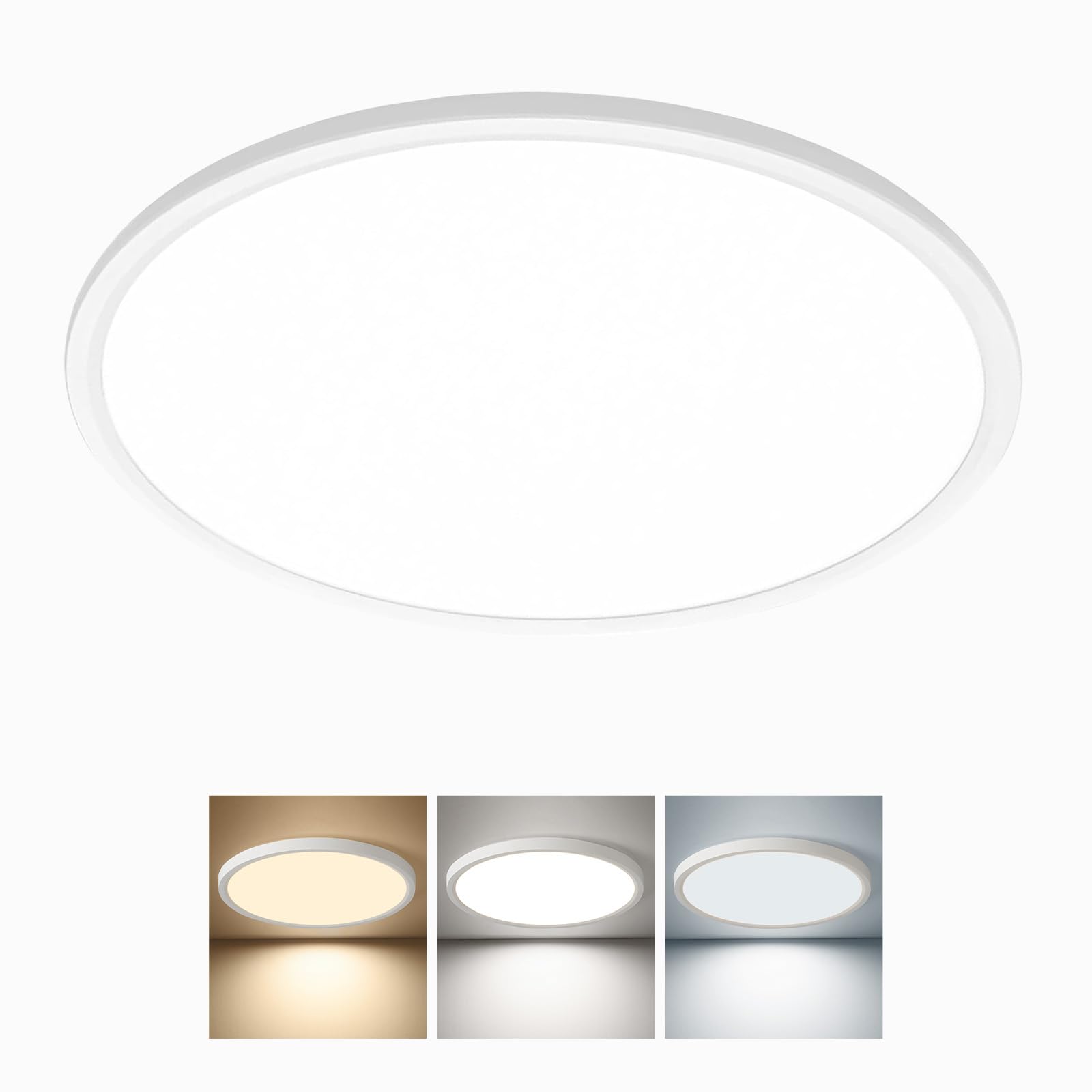 Photo 1 of *USED*
24 Inch Large LED Flush Mount Ceiling Light, 50W, 5480LM, 3000K/4000K/6000K CCT Selectable,Super Slim Low Profile Round Flat Panel Light for Bedroom,Kitchen,Hallway (White 1PK)