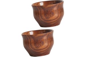 2Pcs Japanese Serving Cup Wood Heat-Resistant Wooden Small Drinks Drinkware Sake Wine Coffee Bar Ml Glasses Drinking Tea Part