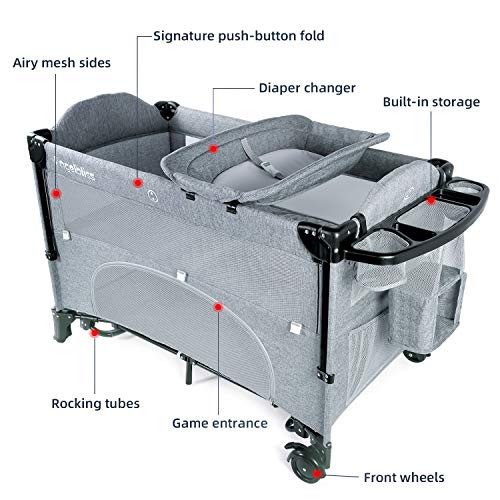 Angelbliss 4 in 1 Baby Beside Sleeper Portable Crib with