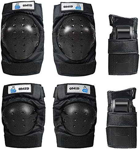 OMID 3 in 1 Kids Protective Gear Set 6PCS Motorcycle Knee pads Elbow Pads Wrist Guards for Skateboarding Inline Roller Skating Cycling Biking，Adult/Child/Youth