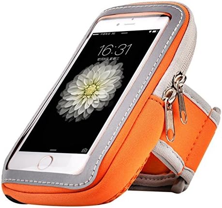 Water Resistant Cell Phone Armband Outdoor Casual Arm Package Fingerprint Touch Cell Phone Bag Running Gym ArmBand with Card and Key For iPhone 7S Plus, LG G6, Galaxy s8, and ≤ 6.0" Screen