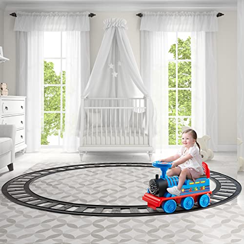 JOYLDIAS 6V 3in1 Ride On Train with 16pcs Curved Tracks, Electric