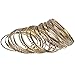 LUX ACCESSORIES Flower Mixed Metal Aztec Multi Bangle Set Burnish Gold