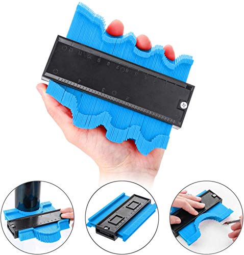 Aaaspark 2 Pack Wider Contour Gauge Shape Duplicator(5 Inch 10 Inch) Template Tool with Precisely Copies Irregular and Awkward Shapes - Precise Measurement Tiling Laminate Wood Marking DIY Tool(Blue) - Thumbnail 6