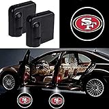 For Fit San Francisco 49ers Car Door Led Welcome Laser Projector Car Door Courtesy Light Suitable Fit for all brands of cars (Fit San Francisco 49ers)