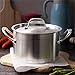 HOMI CHEF Matte Polished NICKEL FREE Stainless Steel 3.5 QT Stock Pot with Lid (No Toxic Non Stick Coating, 8.5 Inch Straight Sided) - Cookware Set - Cookware Pots And Pans Sets Cookware Sets