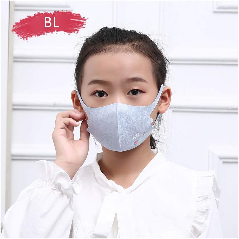 1pc Cute Cartoon Baby Mouth Mask Summer Sun Block Ice Silk Respirator Child Breathable Anti-dust Anti-Smog Mask 3D Solid Washable Mouth-Muffle