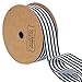LaRibbons Black and White Striped Grosgrain Ribbon/Gift Wrap Ribbon, 1 Inch by 10 Yard/Spool