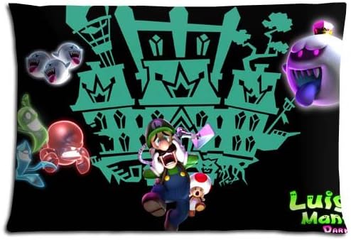 Cool Zippered Polyester &amp; Cotton Luigi's Mansion Dark Moon Shine Bench Pillow Protector Cases 20x30 inch 50x76 cm