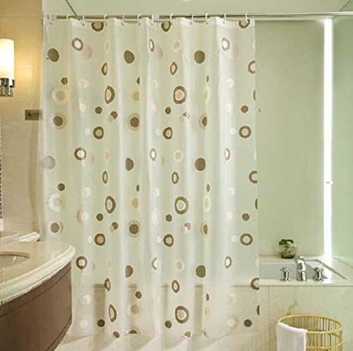 60% EVA Waterproof Shower Curtain Mildew Metal Eye Hook Be Customized Coffee Ring (W200*h300cm)