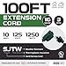 Iron Forge Cable Green Outdoor Extension Cord 100 FT - 16/3 SJTW Weatherproof Long Extension Cord for Outside with 3 Prong - 16 Gauge 100 Foot for Yard, Gardens, Landscaping - UL Listed