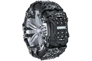 Tire Chains, Tire Snow Chains for SUV/Car/Trucks/Pickup Trucks, 6-Pack All Season Upgraded Premium Quality Strong and Durable