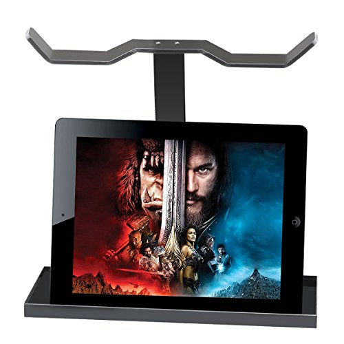 [Updated] AmoVee Acrylic Headphone Hanger Universal Headphone Stand Gadget Holder - Black