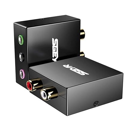 SGEYR 5.1 Audio Konverter Game Console Adapter Unterstützt die Bidirektionale Konvertierung von 3x3.5mm Buchse und RCA(L/R) B