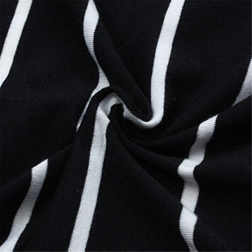 Mose Women Cardigans Oversized Coat, Womens Mini Coat Striped Patchwork Black and White Striped Long Ladies Jacket Casual Cotton Blend Fashion Long Sleev Outwear New (Black, L) - Thumbnail 7