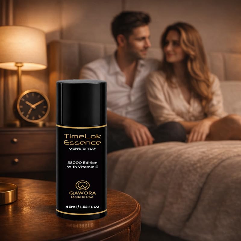 Qawora Timelok Essence Spray for Men - 45ml | USA Formula | Natural Herbal Extracts | Skin Refreshing & Nourishing Formula