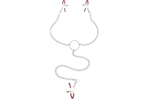 ZJFHTD Adjustable Non-Piercing Nipple Clamps Y-Necklace for Women Men Hypoallergenic Body Jewelry with Soft Silicone Pads and Jingle Bell