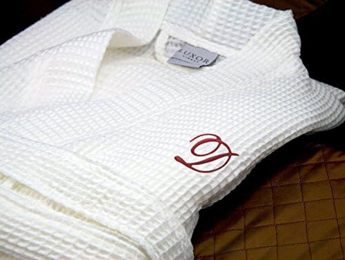 Luxor Linens - Waffle Weave Spa Bathrobe - Ciragan Collection - Luxurious, Super Soft, Plush &amp; Lightweight - 100% Egyptian Cotton, Made in Turkey - Available with Custom Monogramming