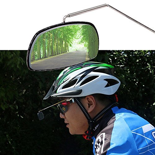 Bike Eye Glasses Rearview Mirror, 1Pcs Lightweight Biking Winter Mirrors Clear Mountain Bicycle Helmet Rear Mirrors for Cycling, Hiking, Bike Accessories, Black and Silver