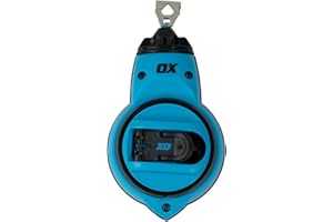 OX TOOLS Trade Heavy Duty Chalk Reel | 100ft / 30m | Small Chalk Line | Straight Line Reel | Thin Line Chalk Reel OX-T020831