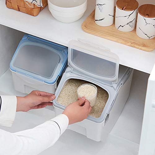 ORCHID M® Large 10KG Food Containers, Rice Bucket, Food Storage Bins with Lids Scooper, Airtight Kitchen Storage Containers to Store Dry Food, Food Storage Container
