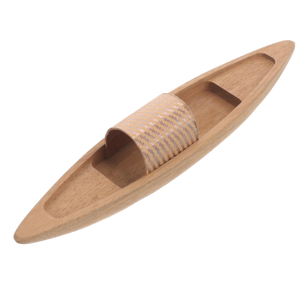 Didiseaon Wooden Boat Model: Rustic Wood Canoe Model Small Boat Decor Wood Craft Ornament for Living Bedroom Desktop Study Office Nautical Home Decoration