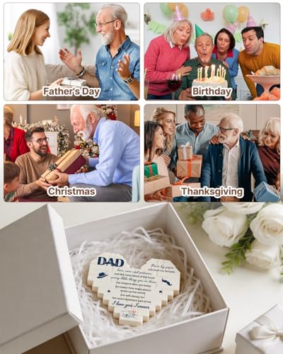 KAAYEE Fathers Day Dad Gifts, Building Blocks Plaque Dad Birthday Gifts from Daughter Son, Funny Daddy Presents from Kids for Christmas Birthday, Ideal Gift for Daddy Father Men