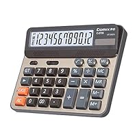 Desktop Calculator, Large Computer Keys, 12 Digits Display, Champaign Gold Color Panel, C-2735