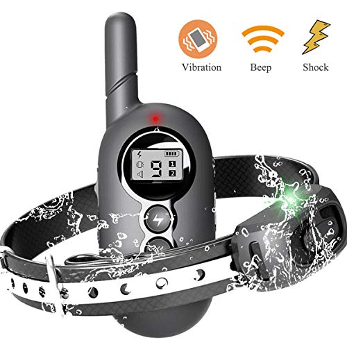 Mosafe Dog Shock Training Collar with Remote, Rechargeable 1500ft Remote Range IP67 Waterproof Dog Training Shock e-Collar with Beep, Vibration, Shock, Light 4 Modes for Small Medium Large Dogs