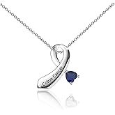 CENWA Colon Cancer Awareness Blue Ribbon Necklace Warrior Gift Blue Ribbon Jewelry