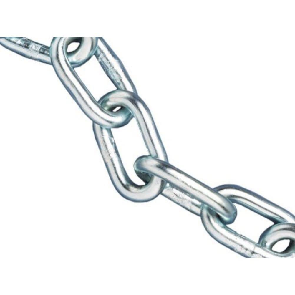 Faithfull FAICHAL330 Zinc Plated Chain A-Link 3 mm Link Dia. 30 m Reel 80 kg Load Limit, Silver, Length: 30 m; Load Limit: 80 kg