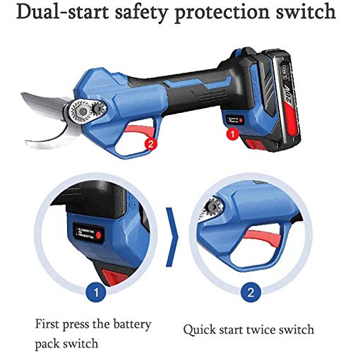 SIRUL Professionelle kabellose elektrische Astschere mit wiederaufladbarem 2Pcs 20-V-Lithiumbatterie-Astschneider, 25 mm… – Bild 5