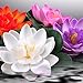 Sealike 4 Pcs Large Artificial Floating Foam Lotus Flower Pond Decor Water Lily with Stylus