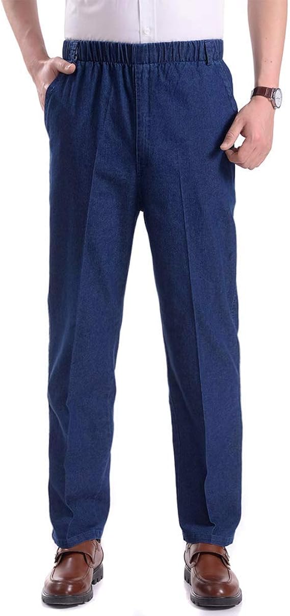 CIPO & BAXX ROCKY Men's Jogger Jeans - Elastic Waistband Denim, Slim Fit, Stonewashed Blue, All Sizes
