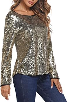 women's gold sequin tops evening wear