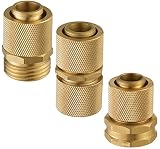 Garden Hose Mender - Solid Brass Hose Mender 5/8" (3-PC Set)