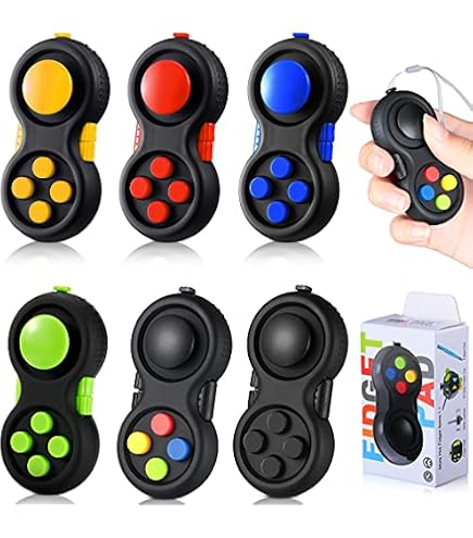 Fidget Pad 9 En 1 Anti-Stress - Joystick, Roue, Flipper, Curseur - Pour Enfants Et Adultes - Vert Noir - 9