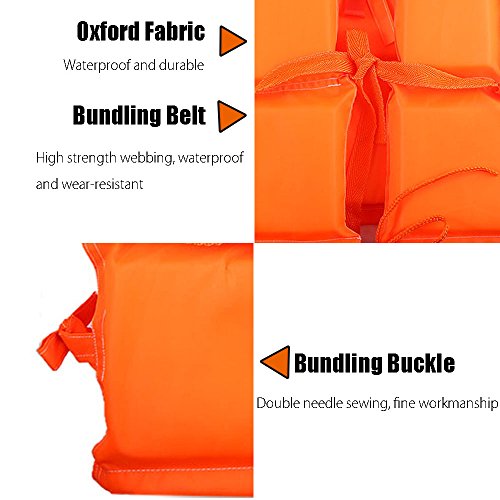 MeanHoo Adult Foam Swimming Buoyancy Aid Sailing Kayak Life Jacket Vest + Whistle OrangeAdult Foam Swimming Buoyancy Aid Sailing Kayak Life Jacket Vest + Whistle