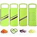 Mandoline Slicer Set with Stainless Steel Blades, Handguard and Food Safe Plastic Container, 4 Different Slicers for Fruits, Vegetables and Cheeses (Green)