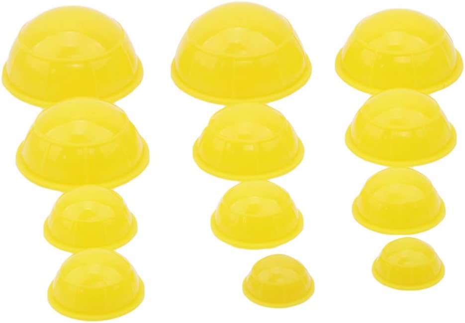 Iumer 12pcs Silicone Cupping Device Health Care Vacuum Cupping Cups Medical Silicone Suction Cup for Back Arm Leg and Massage,Yellow