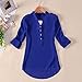 Bestnow Women's Spring Summer Chiffon V-neck Sleeveless Pocket Blouse Shirt Tops (XL, Blue)