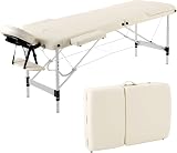 Panana Portable Massage Table 60cm 3 Section Aluminum Spa Bed - Beige view 2