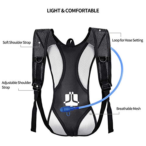 SKL Hydration Pack Hydration Backpack with 2 Liter Water Bladder