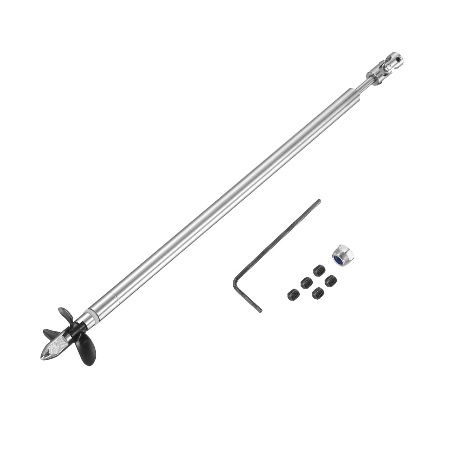 sourcing map Drive Shaft Three Propeller and Coupling Joint for RC Boat Coupler Assemble Kit, L29.5cm Shaft, L25cm Sleeve, D3.6cm Three Propeller, Fit for 2.3mm Motor Shaft — image 1