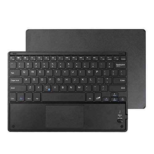 Fintie Ultrathin 4mm Wireless Bluetooth Keyboard with Built-In Multi-Touch Touchpad for iPad, iPhone, Samsung Galaxy, Google Nexus, Microsoft Surface, HP and other Bluetooth Devices [Retail Packaging]