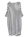 Sheinside Women's Black White Striped V Neck Loose Dress