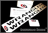 WRANGLER Jeep Hood (Pair X2) Decal Kit FLAT BLACK by Underground Designs