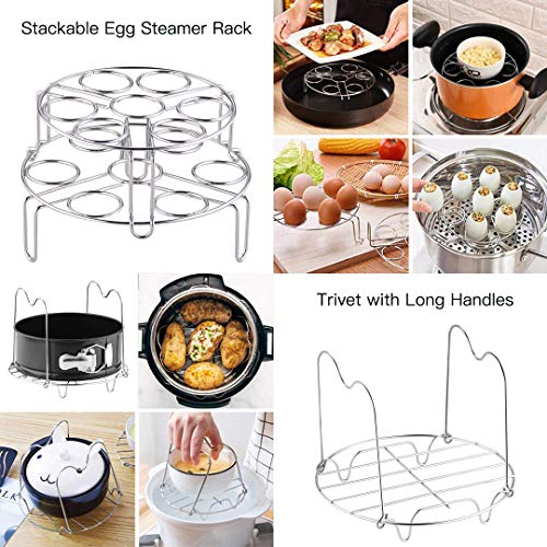 YOLIFE 122 PCS Accessories for Instant Pot, Pressure Cooker Accessories Set Compatible with Instant Pot 5,6,8 Qt - 2 Steamer Baskets, Silicone Molds & More Accessories